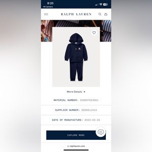 Polo Ralph Lauren 6m baby boy jogging suit